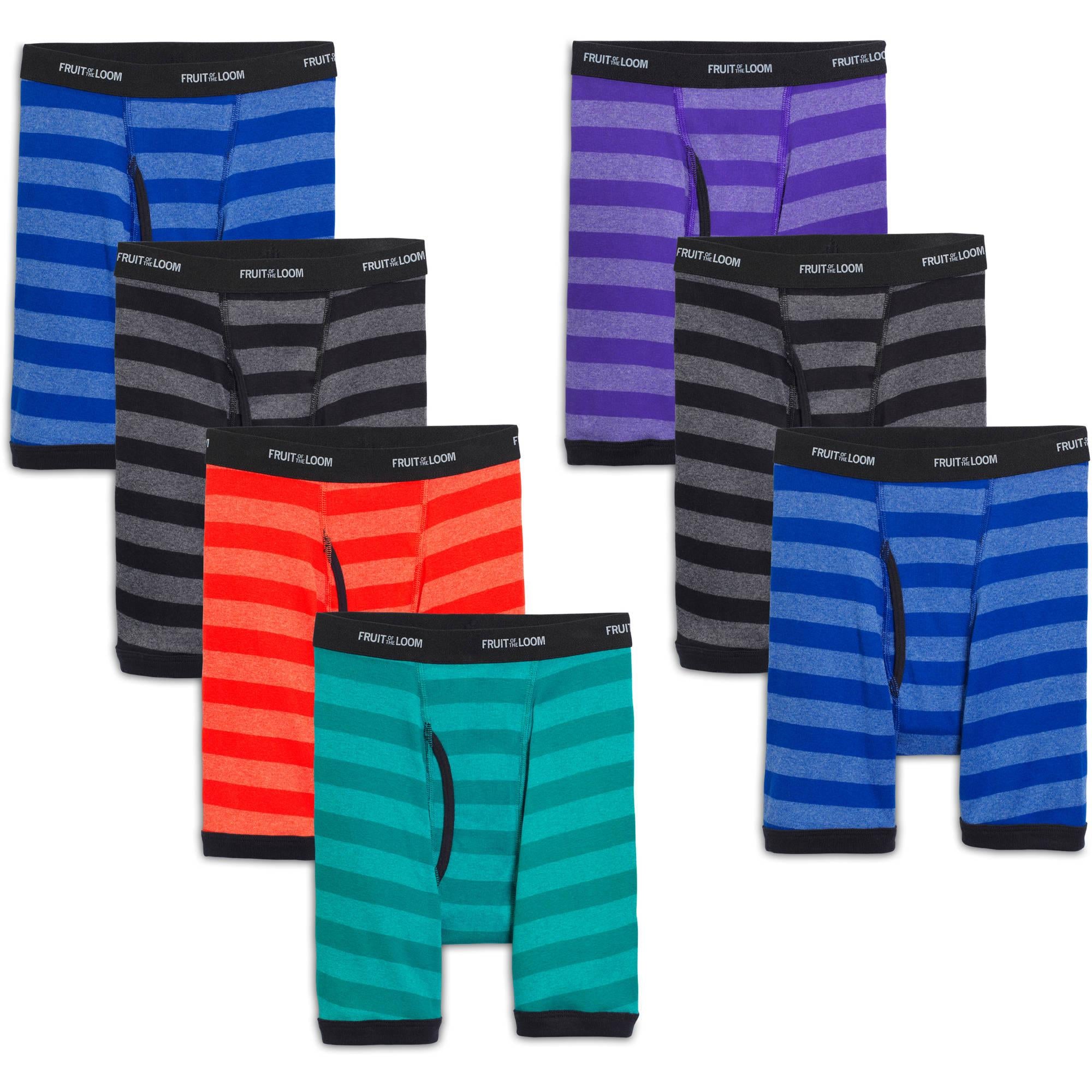 Fruit Of The Loom Boys' 7pk Striped Boxer Briefs - Colors May Vary