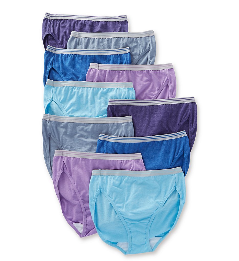 FTL-10DHICH - Fruit Of The Loom Womens Cotton Heather Hi-Cut Panty - 10 Pack
