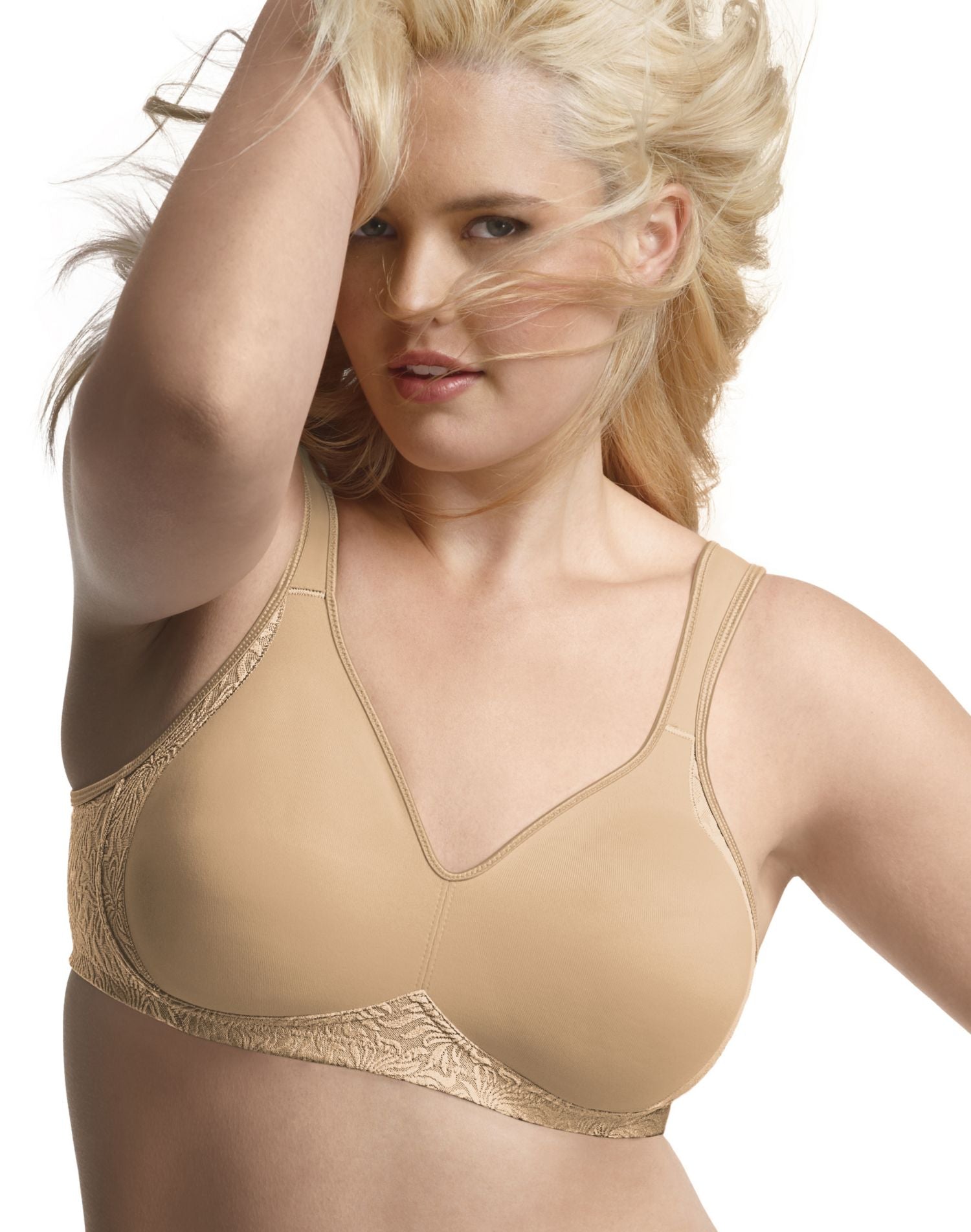 Playtex 18 Hour Silky Soft Smoothing Wireless Bra Nude 46D Women's 