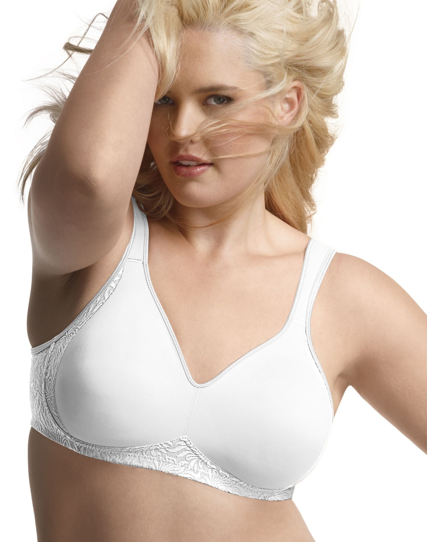 Women's Playtex 4049 18 Hour Seamless Smoothing Wirefree Bra (White 46D) 