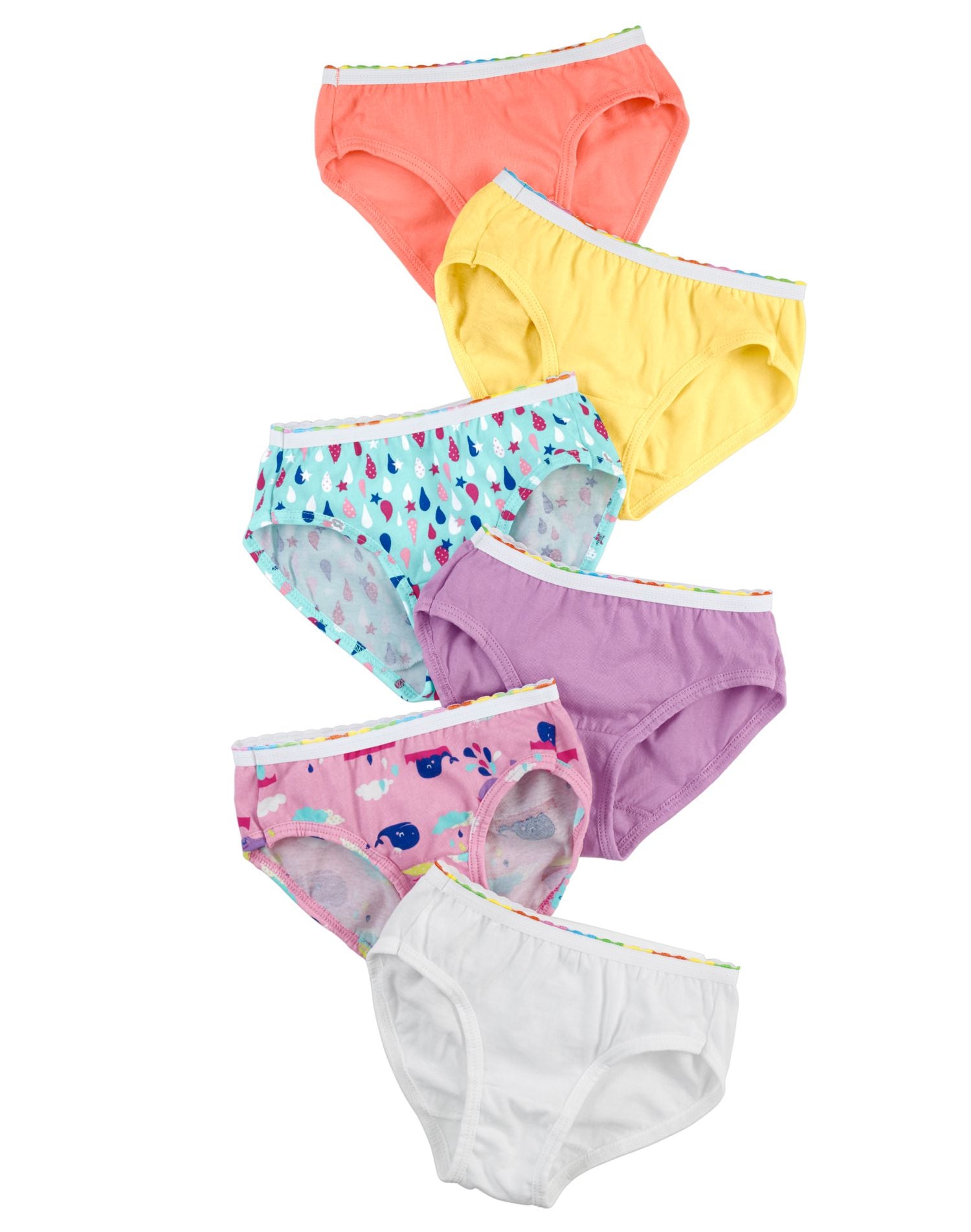 TP30HI - Hanes Women`s TAGLESS Toddler Girls` Pre-Shrunk Cotton Hipsters 6 -Pack