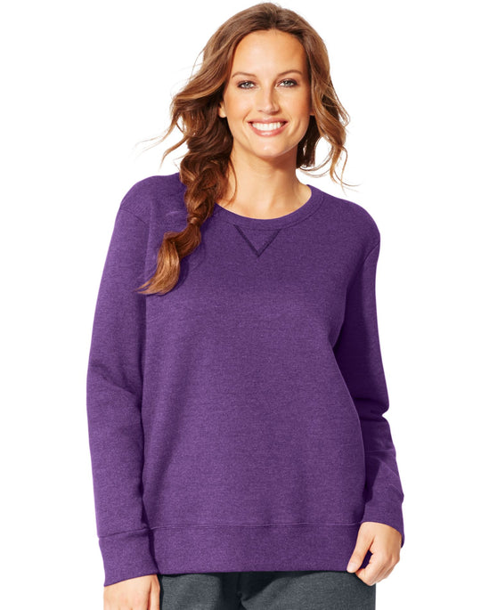 Just My Size Women`s ComfortSoft EcoSmart V-Notch Crewneck Sweatshirt