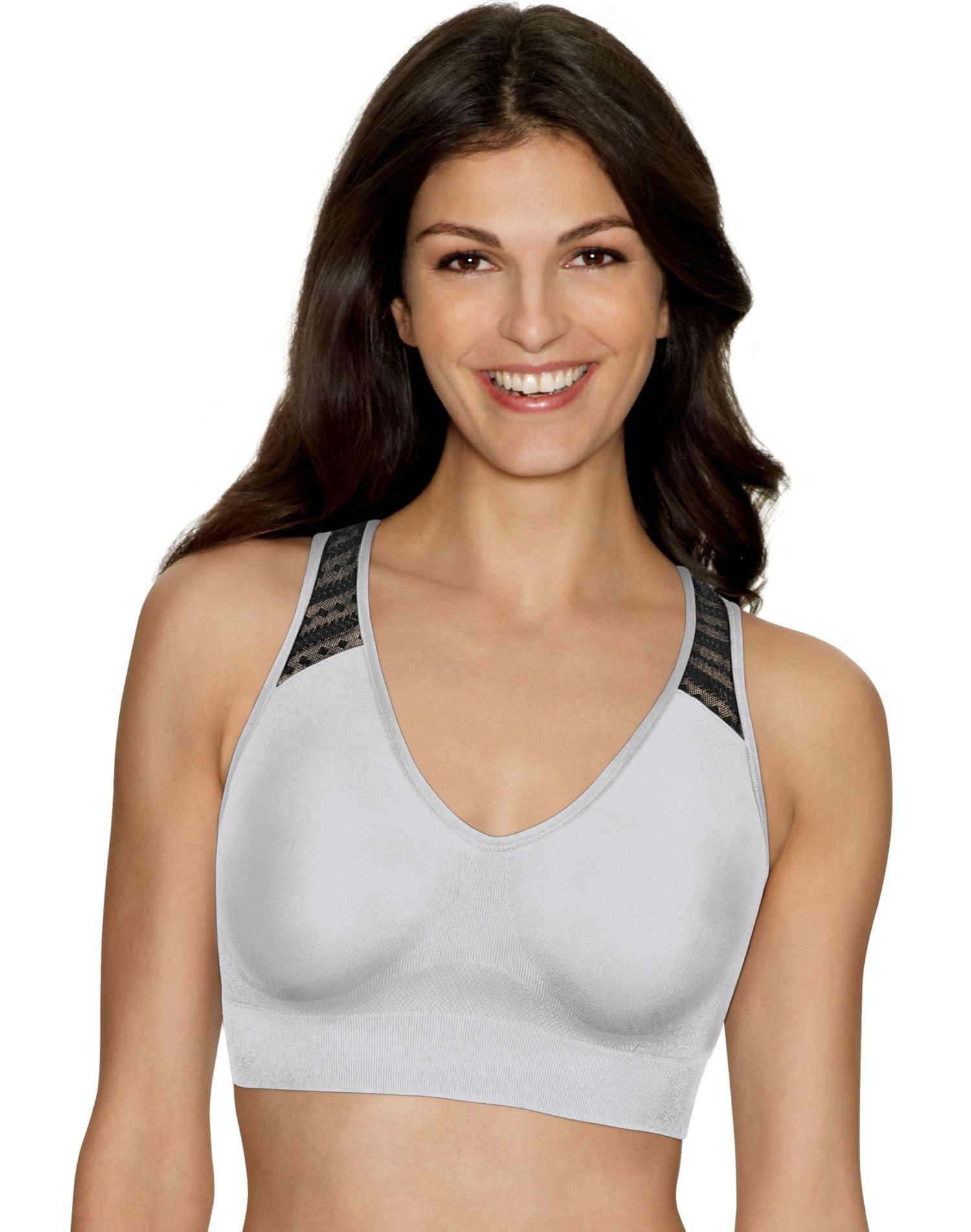 Hanes Womens Get Cozy Lace Pullover ComfortFlex Fit Wirefree Bra, L 