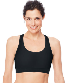 Hanes Womens Seamless Sports Bra, L, Super Turquoise/Stately Blue 