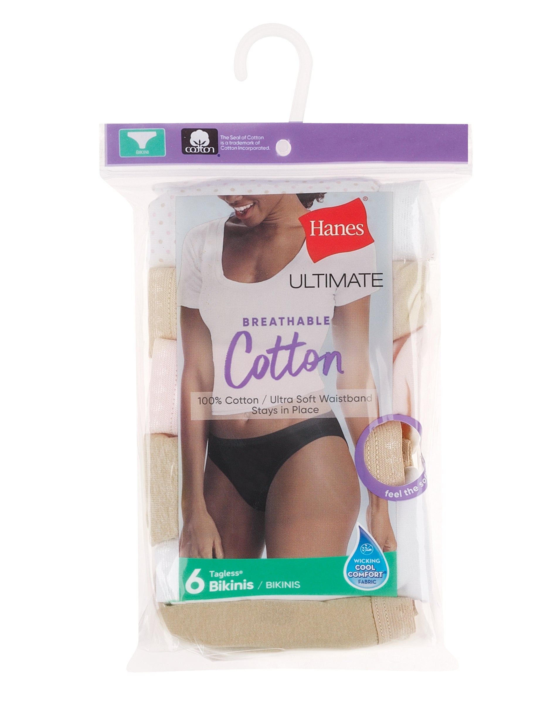  Hanes Women's Originals Thong Panties, Breathable