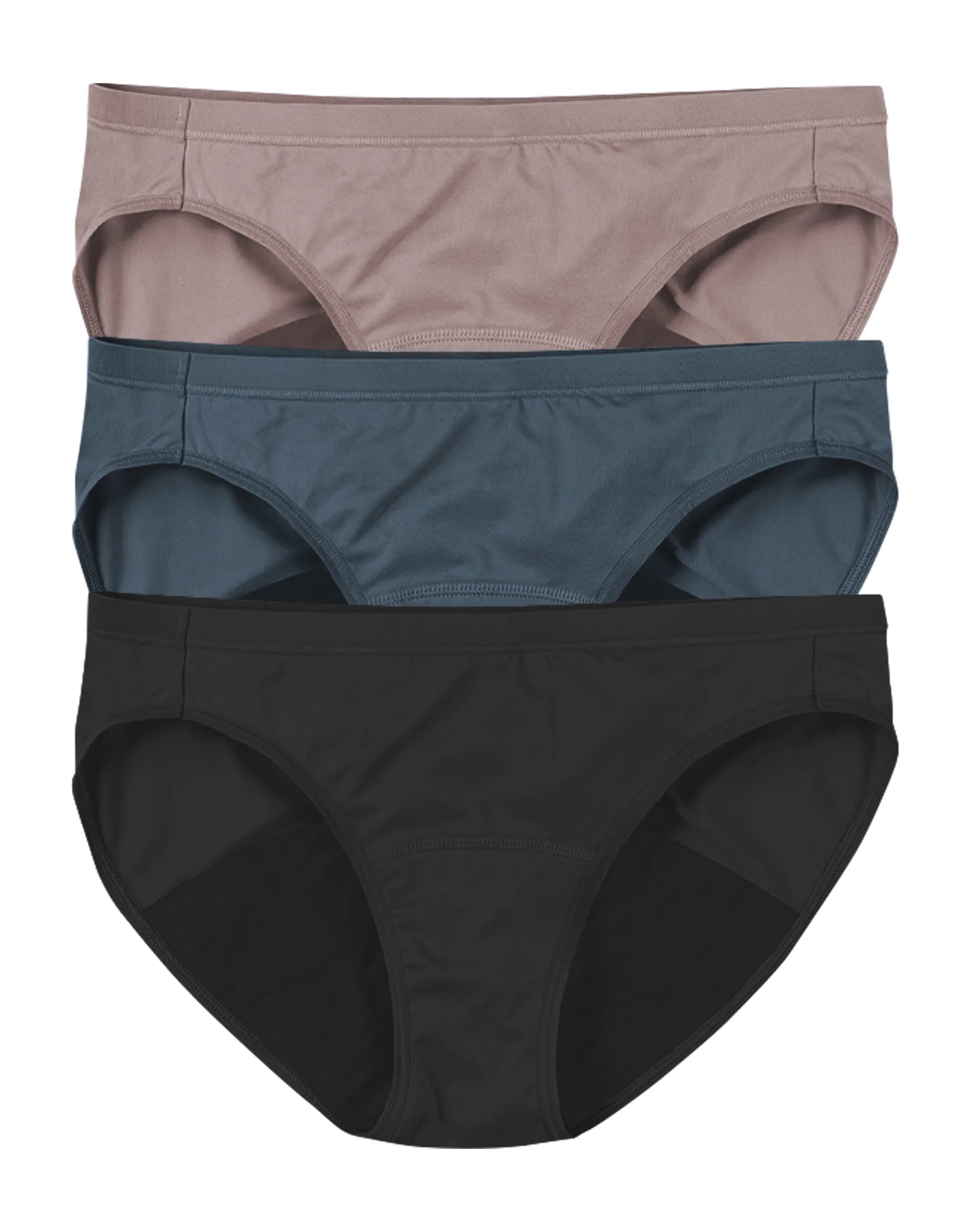 LL42AS - Hanes Women's Fresh & Dry Light Period Underwear Bikini 3-Pack