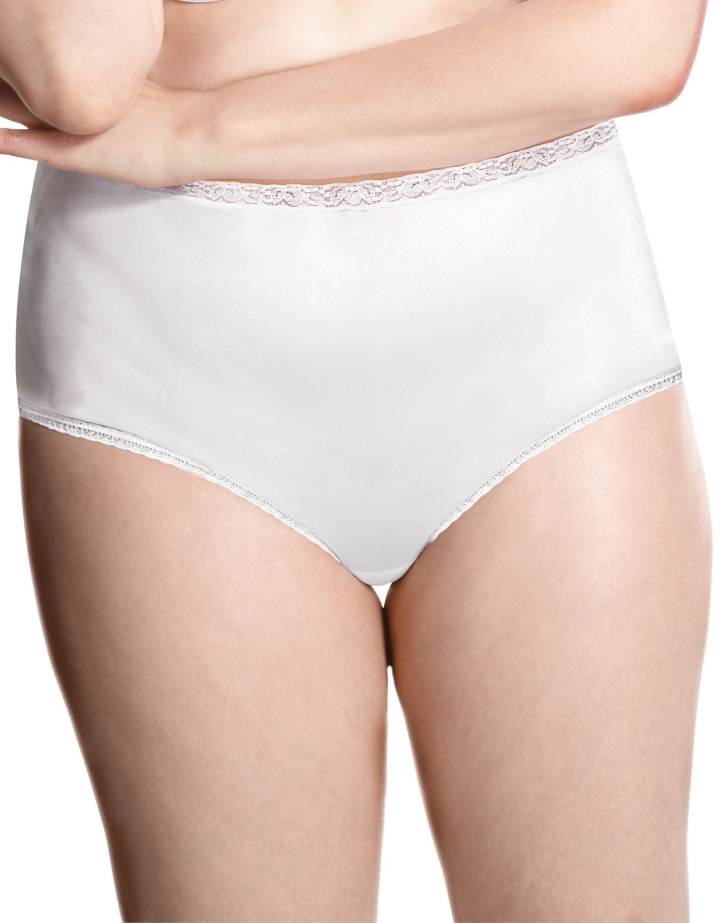 JMS Just My Size Brief Bikini Panties Underwear Nylon Hi-Cut 12 Plus Size  White