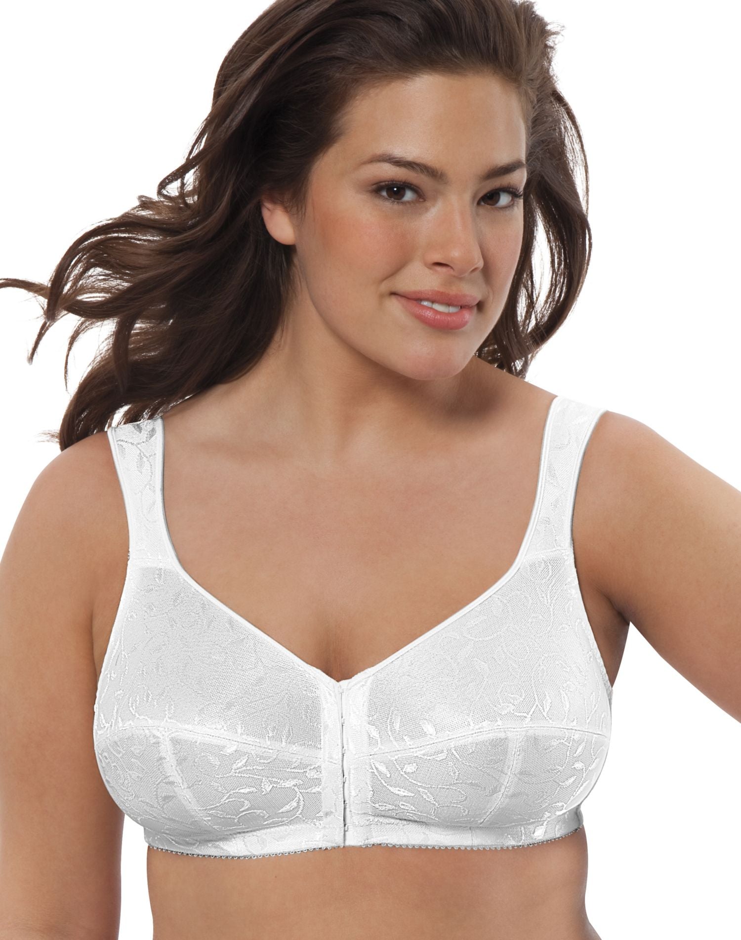 Dqueduo Wirefree Bras for Women ,Plus Size Front Closure Lace Bra