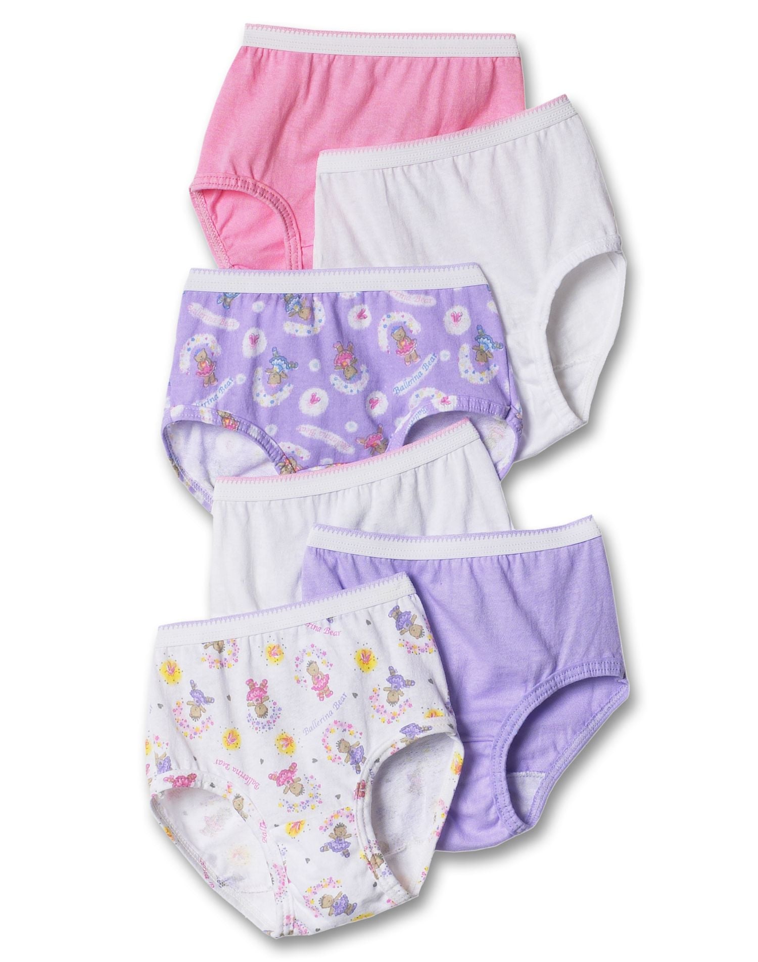 TP30AS - Hanes TAGLESS Toddler Girls' Cotton Briefs 6 Pack