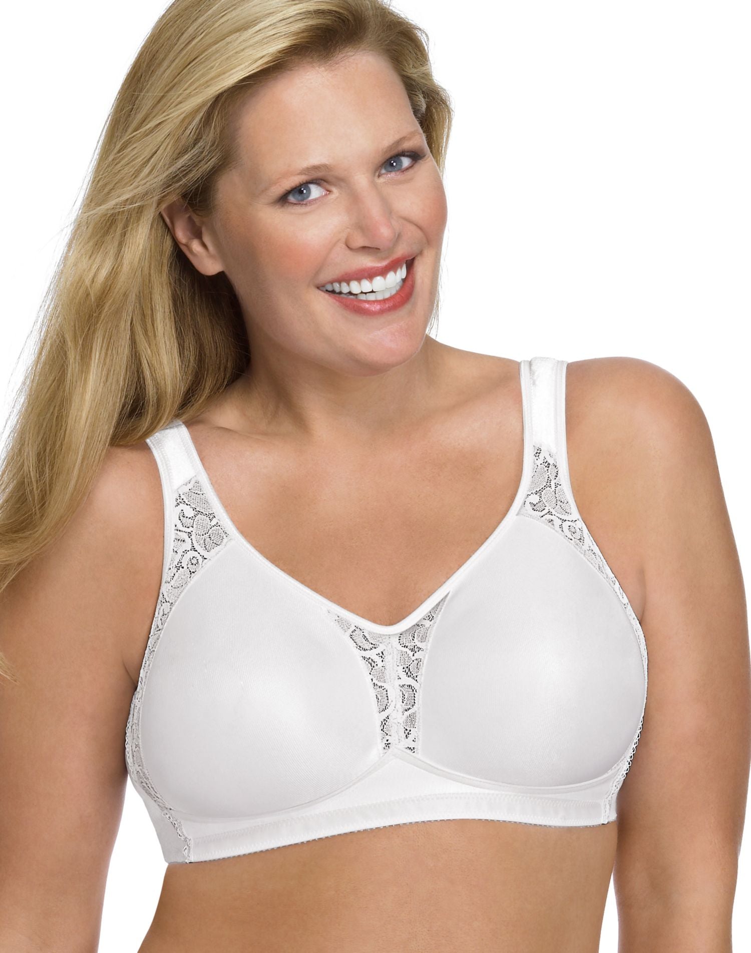 Playtex wire free comfort and lace NEW white brassiere Sz 44DD