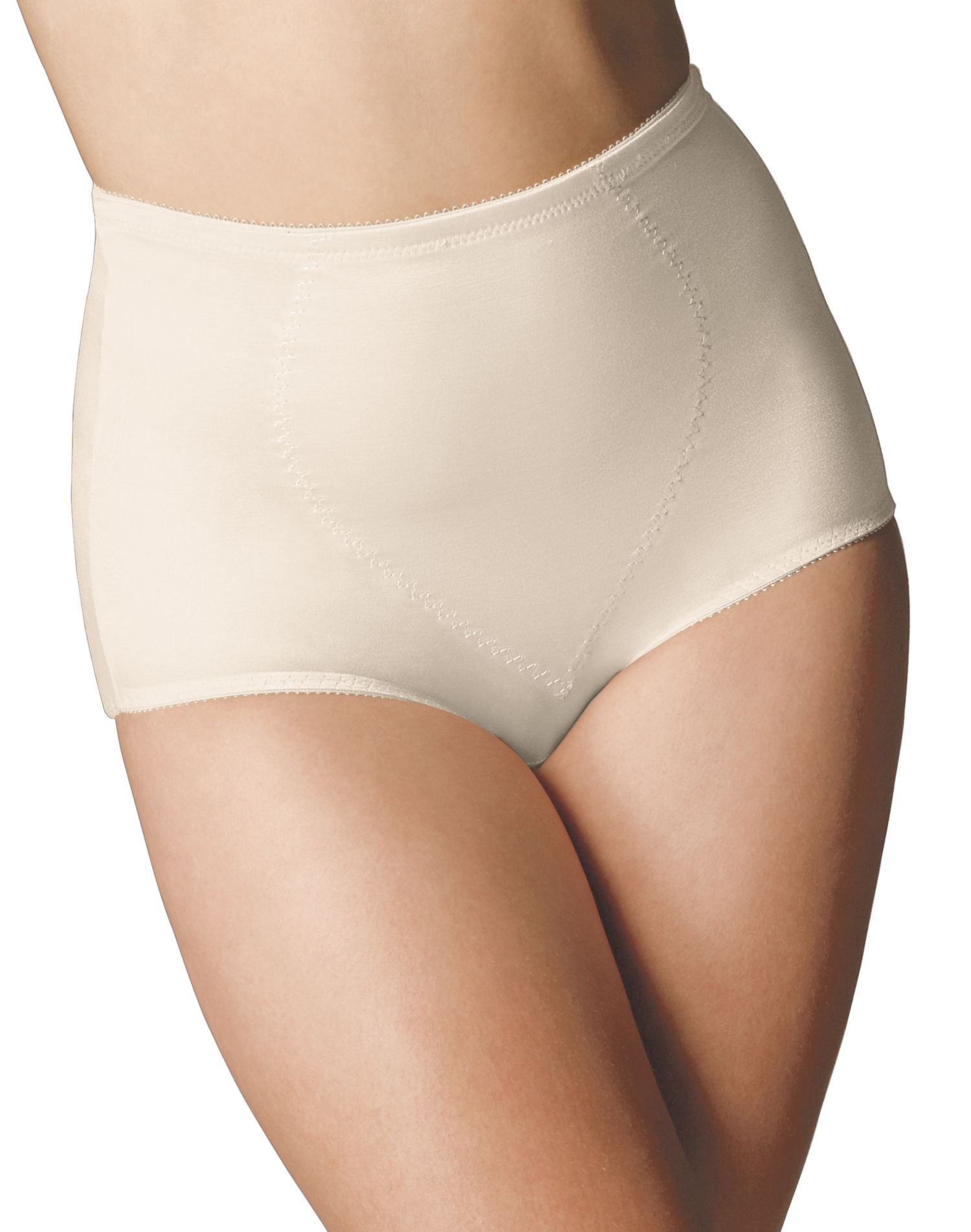Hanes Women’s Shaping Brief Pack, 100% Cotton Lining, 2-Pack Light Beige M