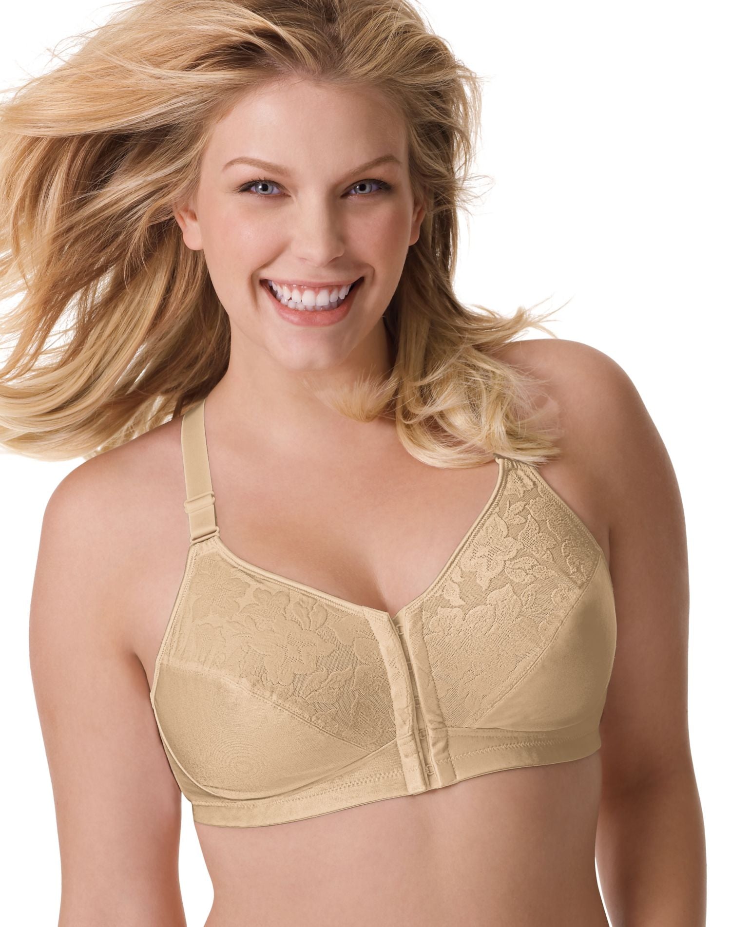 NWT Playtex 4643 Bra 18-Hour Posture and Back Support Wire-free Nude or  White
