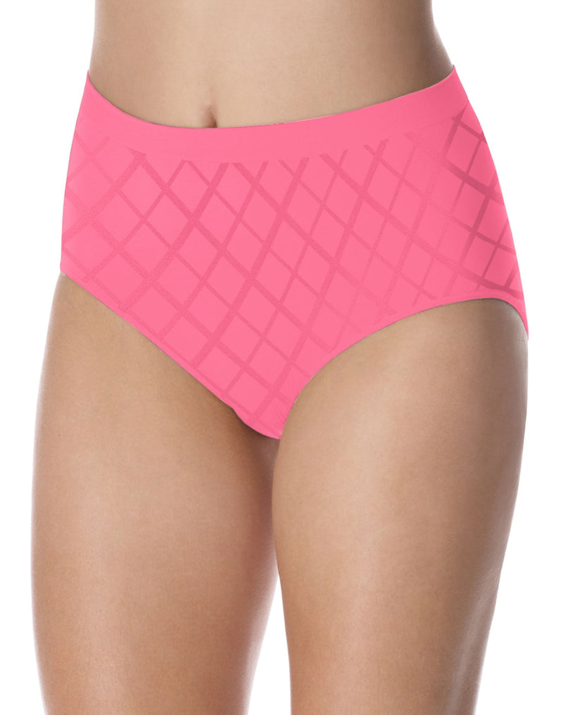 Bali Comfort Revolution Microfiber Hi-Cut Panty, 3-Pack Pink  Dot/White/Rosewood 10/11 Women's 