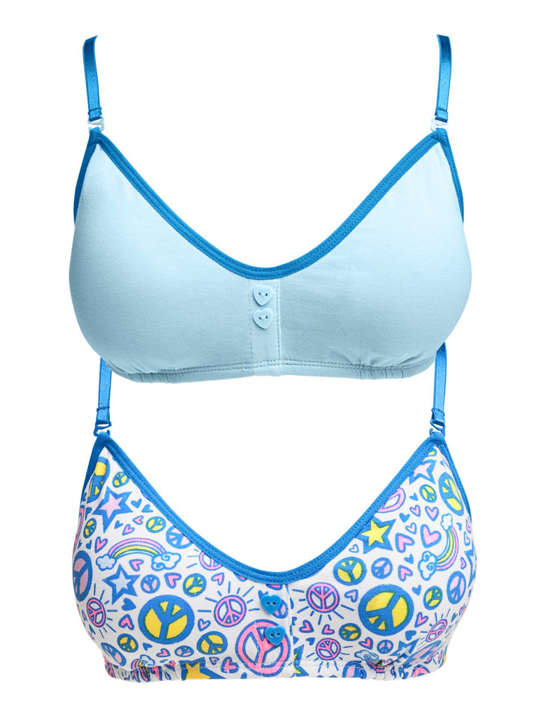 Hanes Girls' Scoopneck Bralette with removable Foam Pads 2-Pack