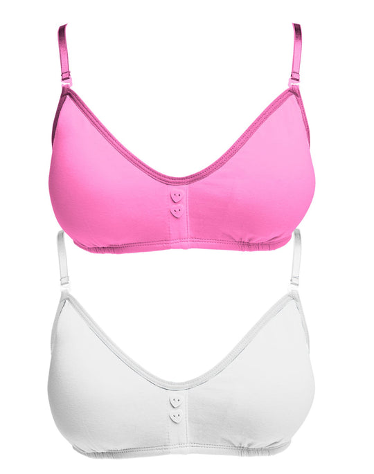 Hanes Girls' Scoopneck Bralette with removable Foam Pads 2-Pack