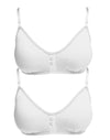 Hanes Girls' Scoopneck Bralette with removable Foam Pads 2-Pack