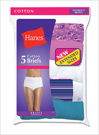 Hanes Women's Plus Cotton Brief 5-Pack - P540WH 