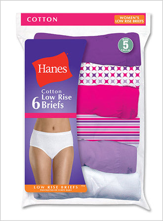 Hanes Girls' No Ride Up Cotton Low Rise Briefs, Size 16, 9-Pack