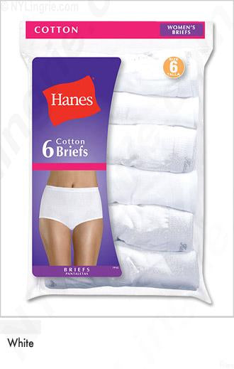 Hanes Women's 6 Pack Lace Effect Cotton Brief, Assorted, 8 at