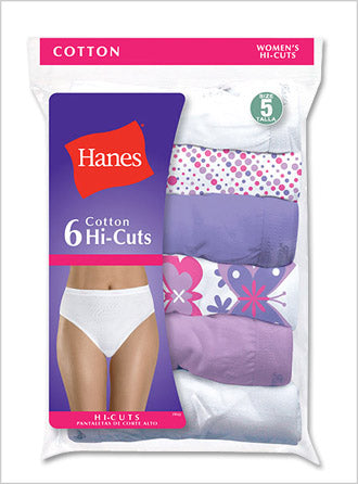 Hanes Womens Ultimate Breathable Cotton Hi-Cut 6-Pack, 5 