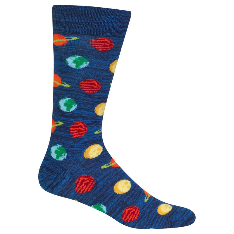 Hot Sox Mens Planets Crew Socks