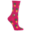 Hot Sox Womens Pineapples Crew Socks