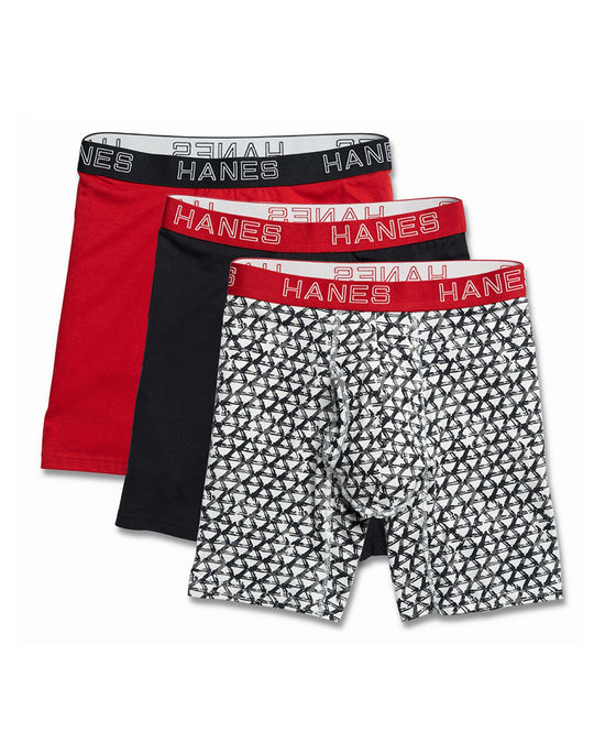 Hanes Ultimate Mens Comfort Flex Fit Cotton/Modal Boxer Briefs 3-Pack