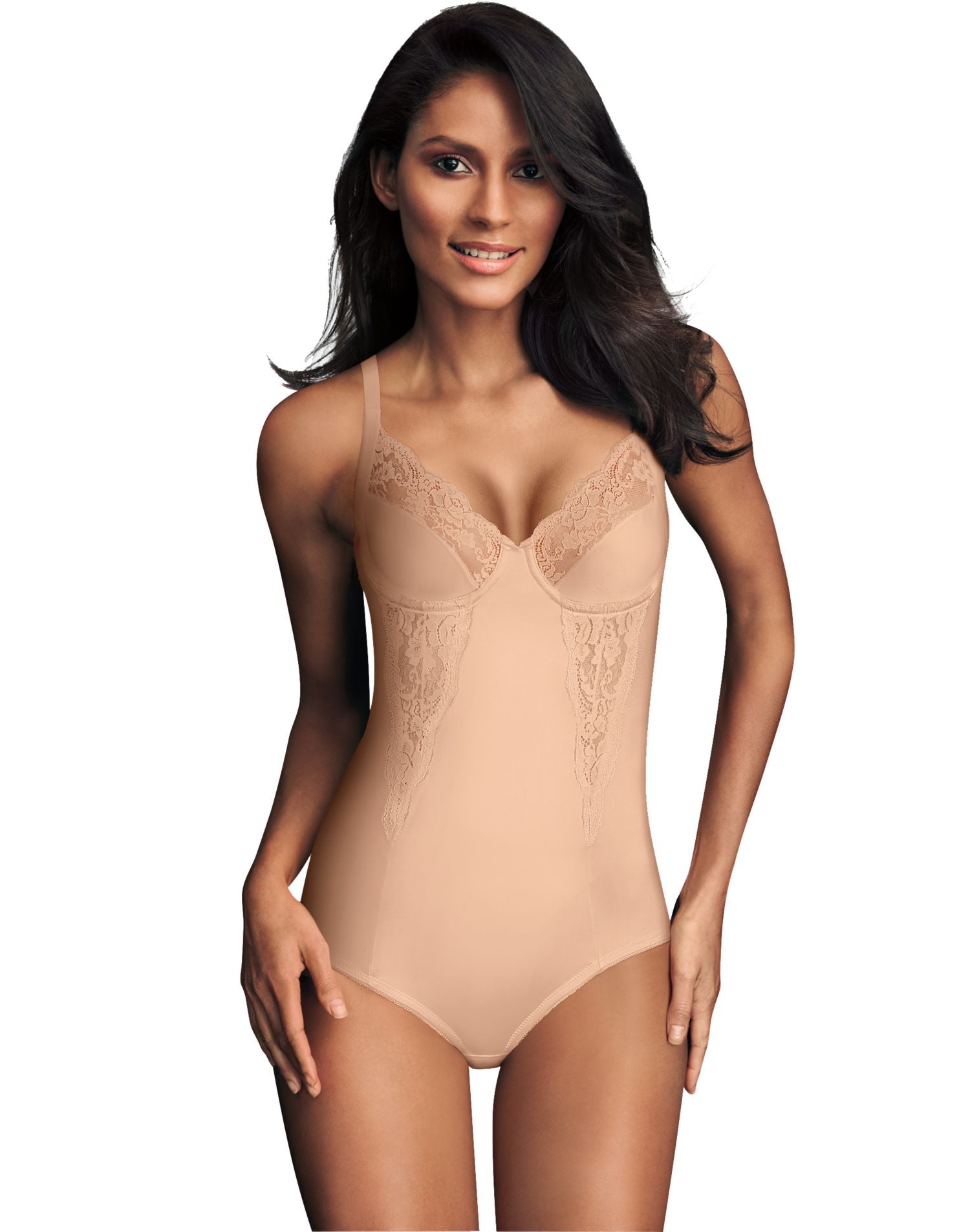 1256M - Flexees Women`s Easy-Up Strapless Body Briefer