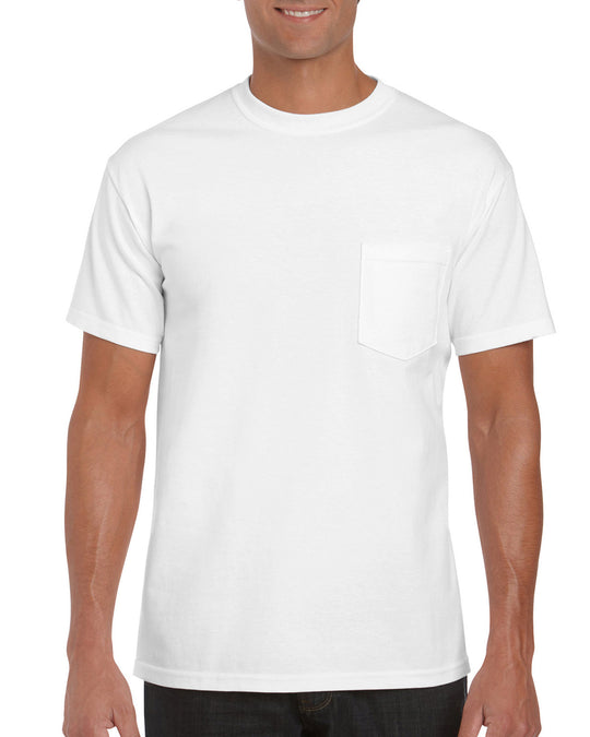 Gildan Mens Hammer T-Shirt with Pocket, XL, White