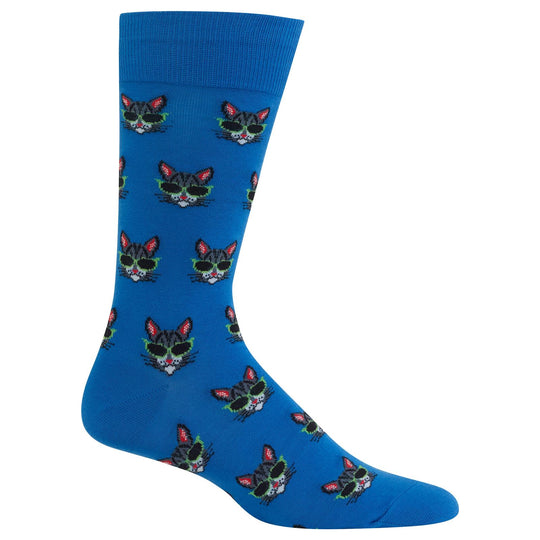 Hot Sox Mens Cool Cat Crew Sock