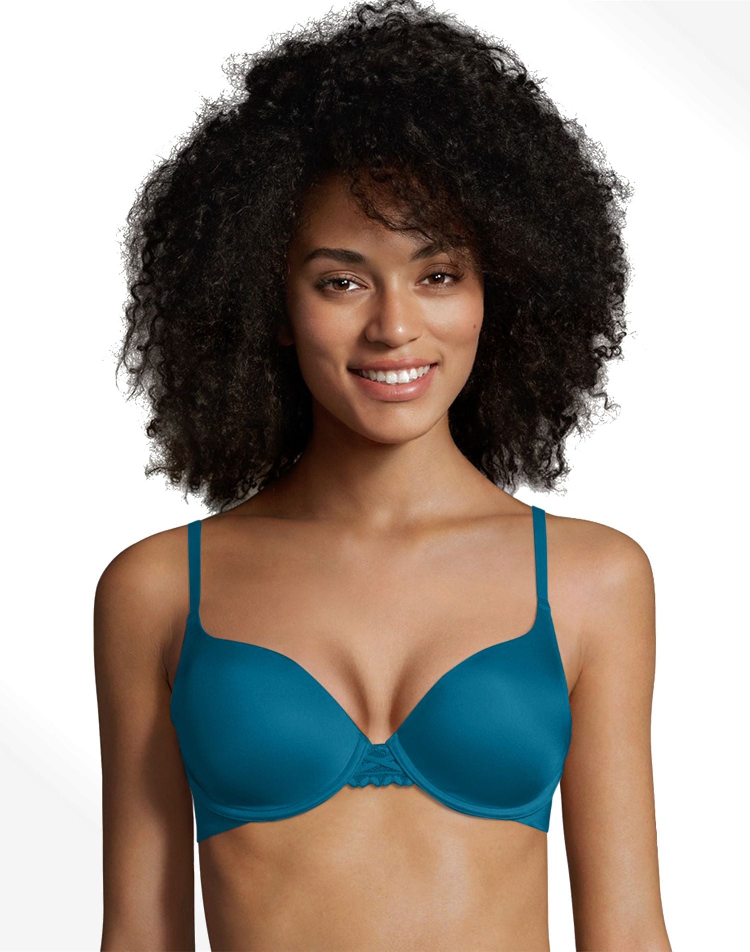 Maidenform Love the Lift Push Up & In Demi Bra White/Blue Whimsy 34A  Women's 