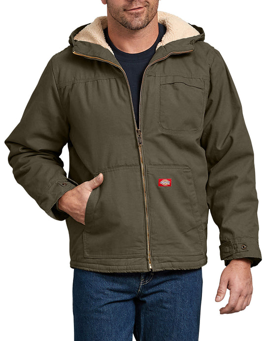 Dickies Mens Duck Sherpa Lined Hooded Jacket