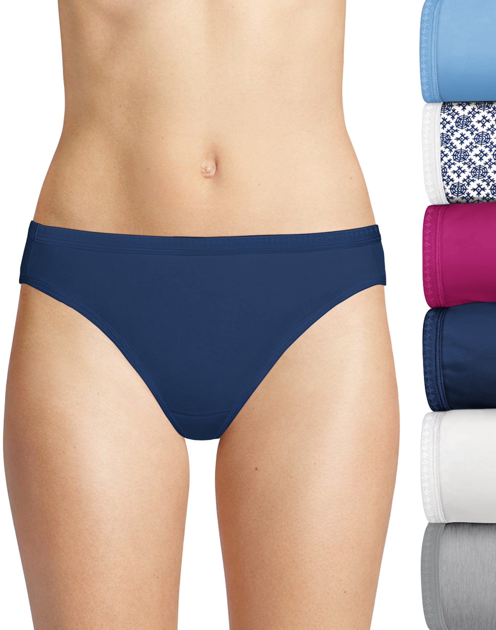 Hanes Women's No Ride Up Low Rise Cotton Brief 6-Pack at