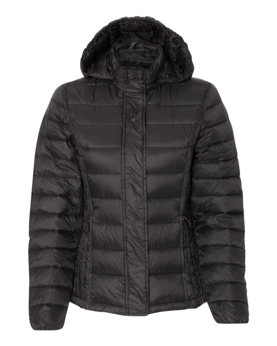 Weatherproof Womens 32 Degrees Hooded Packable Down Jacket 17602W, XL, Black