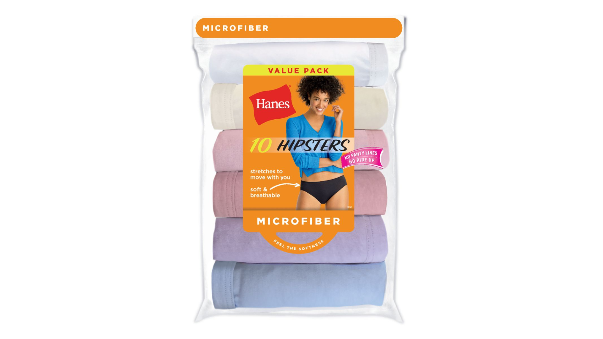 Hanes Womens Cool Comfort Microfiber Hipsters 10-Pack
