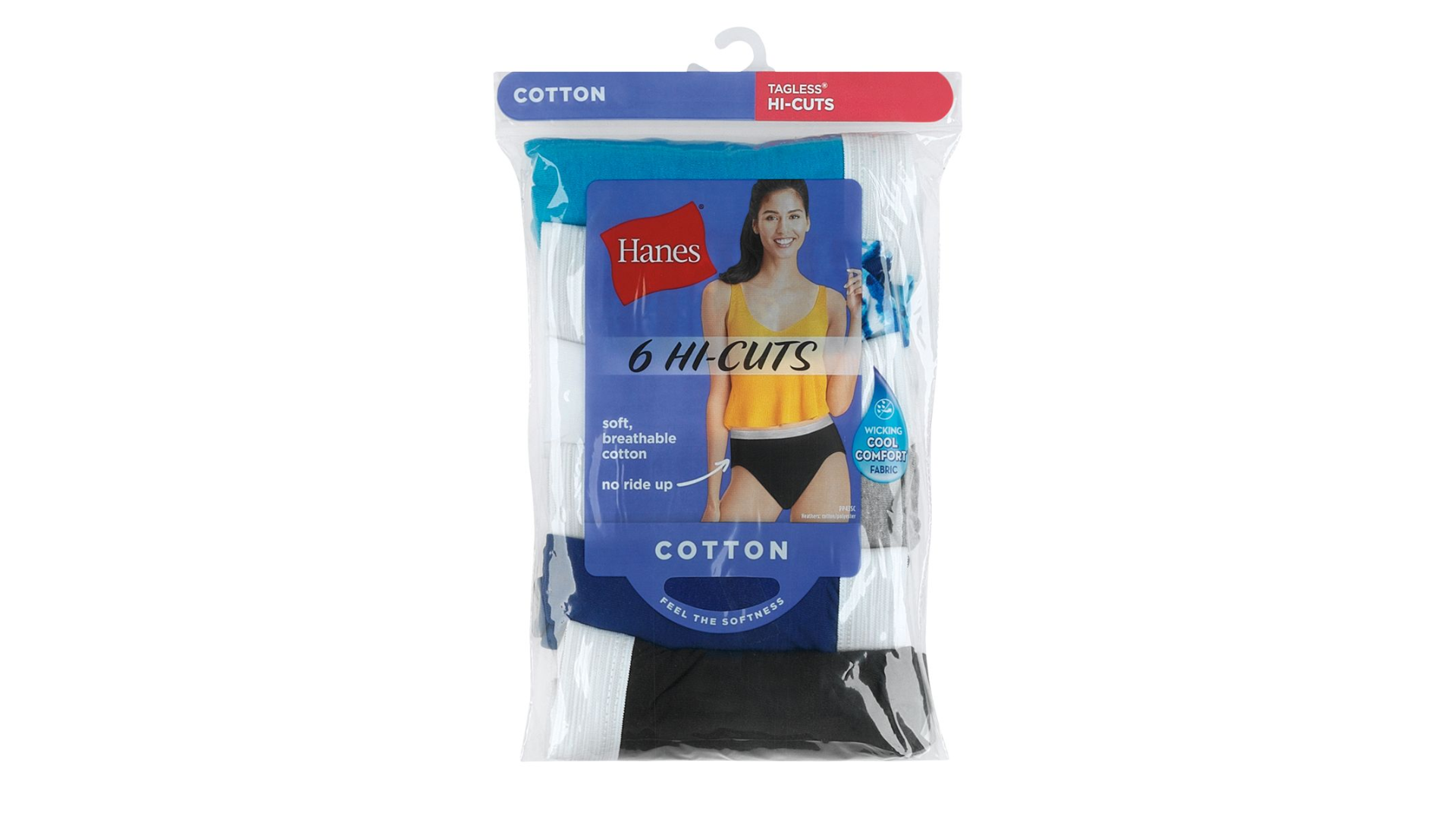 Hanes Womens Cool Comfort Cotton Sporty Hi-Cut 6-Pack