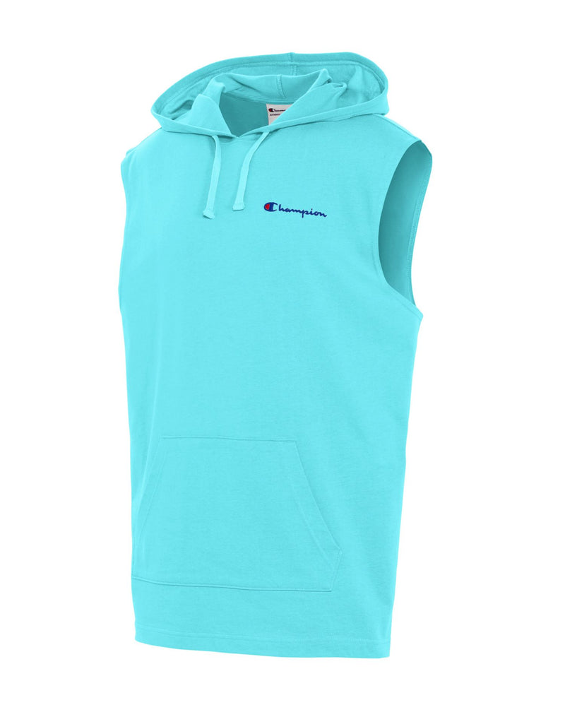 S5711 Champion Mens Middleweight Sleeveless Hoodie L Blue Horizon