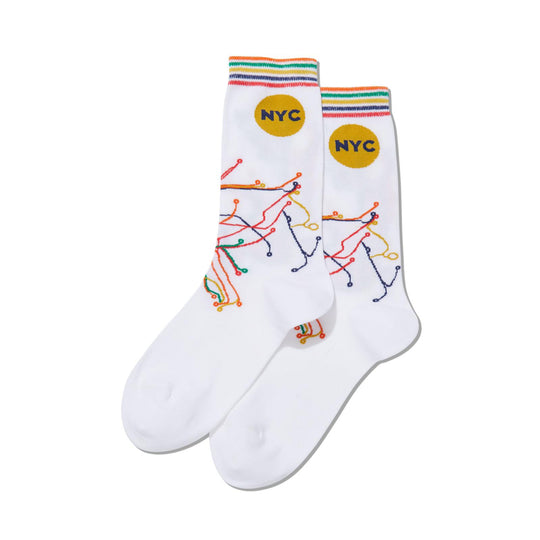 Hot Sox Womens NYC Transit Map Crew Socks