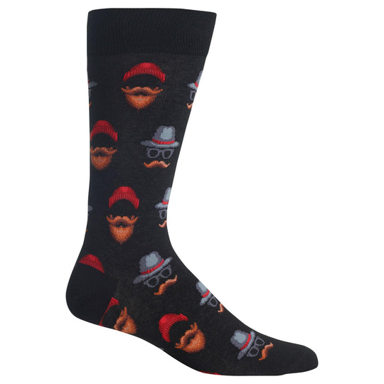 Hot Sox Mens Hipster Guy Crew Socks