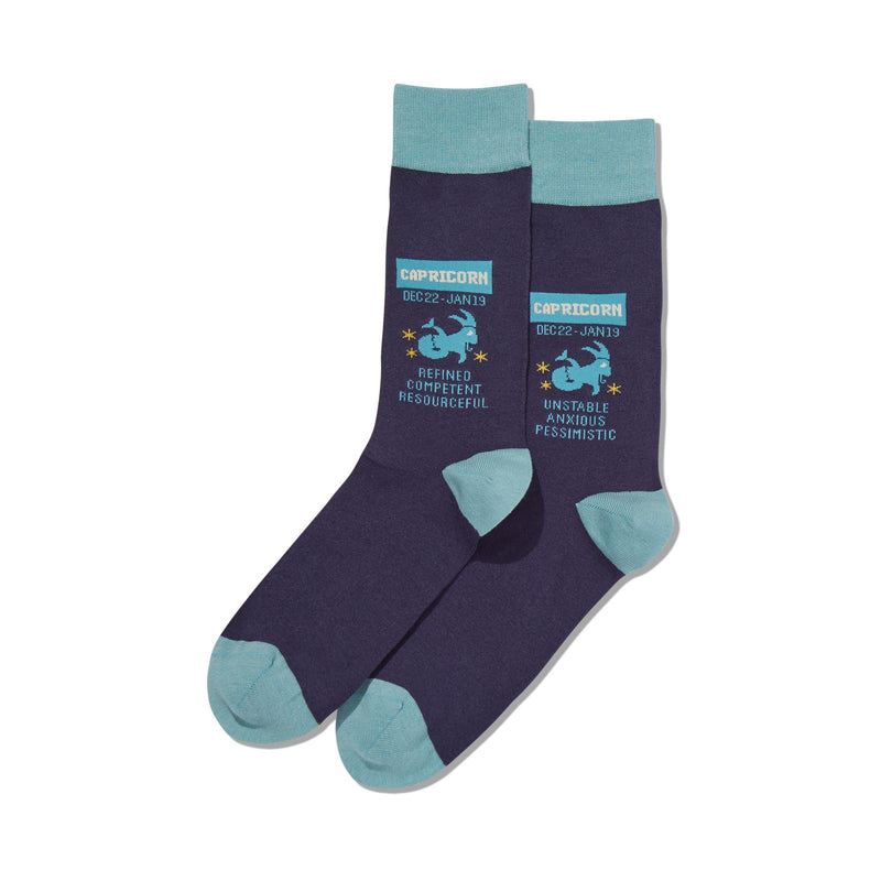 Hot Sox Mens Capricorn Zodiac Crew Socks