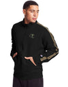 Champion Mens Powerblend Fleece Jacket With Taping, L, Black