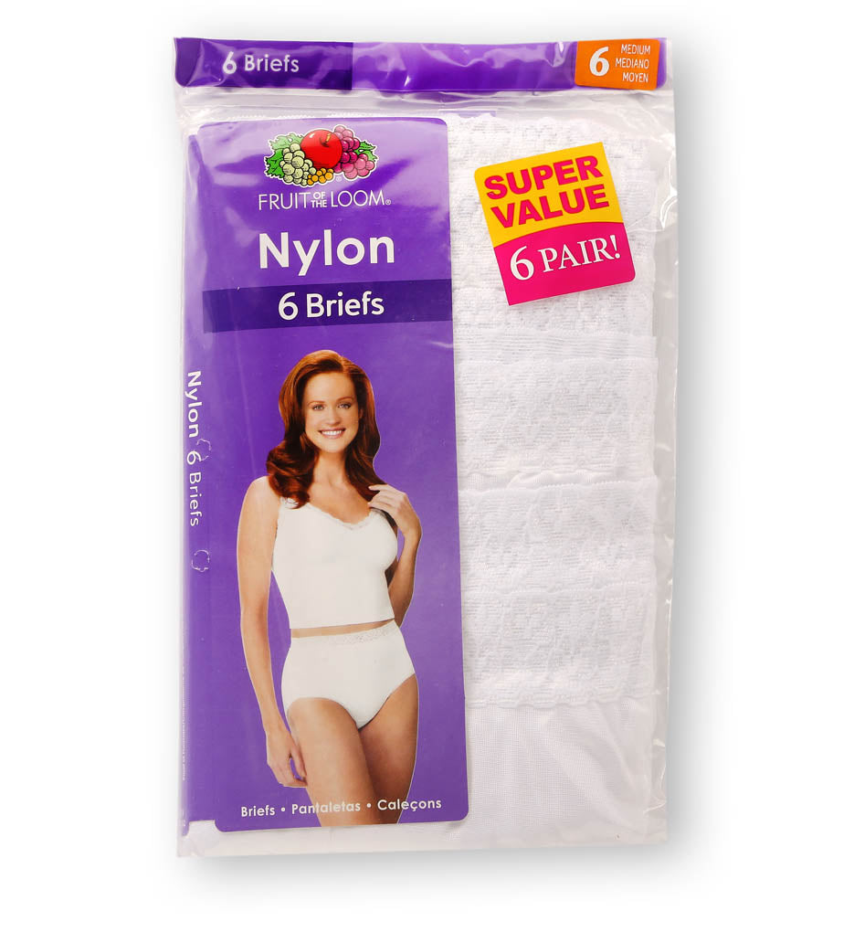 Fruit of the Loom Women`s 6-Pack Nylon Brief Panties, 10, Assorted 