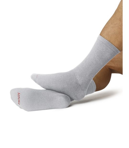 Hanes Men's Grey Cushion Crew Socks 10 Pairs