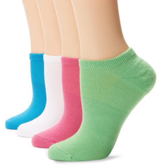 Hanes Fit Women`s Cushion No-Show Socks with Arch Support 4-Pack