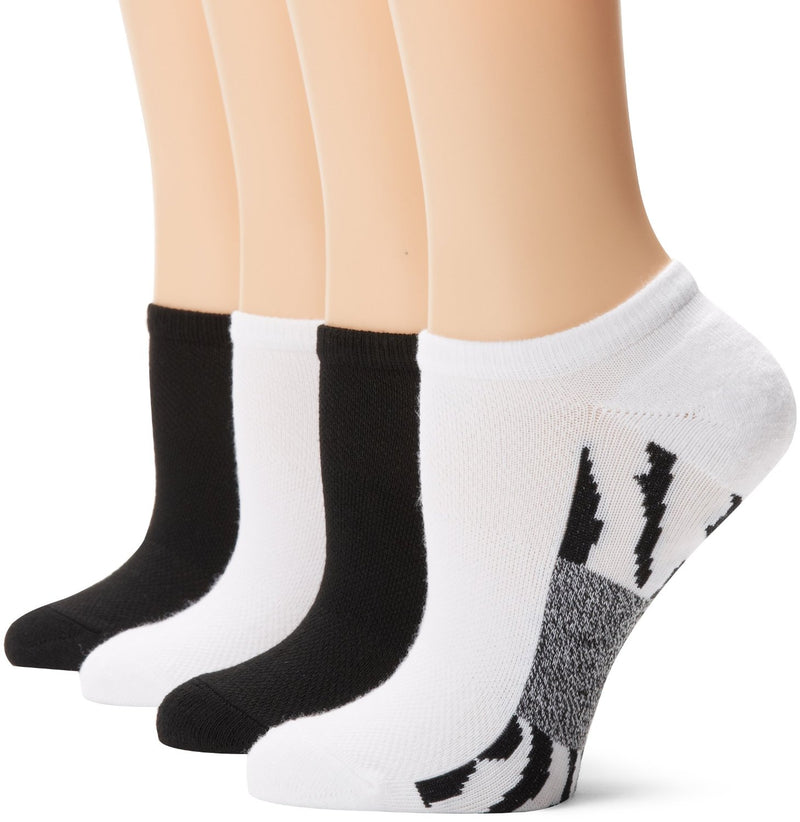 Hanes Fit Women`s Cushion No-Show Socks with Arch Support 4-Pack