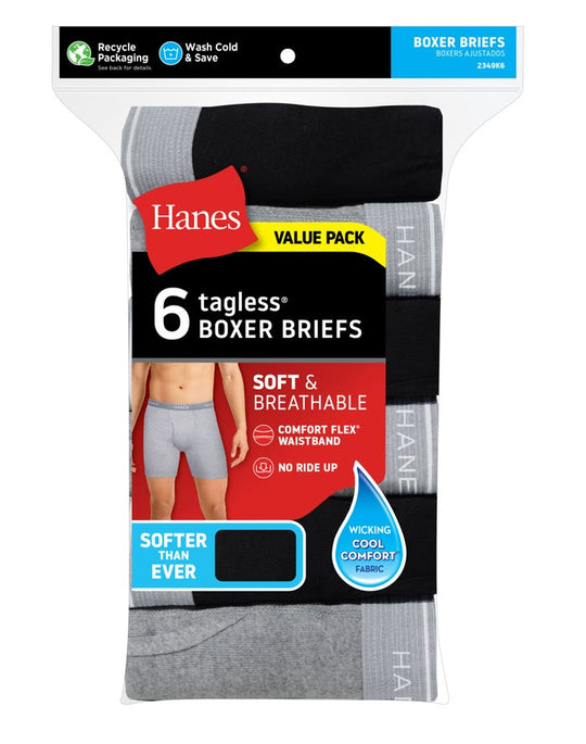 2349K6 - Hanes Men's Tagless® Boxer Briefs 6-Pack