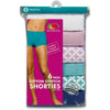 Fruit of the Loom Women`s 6-Pack Comfort Covered Waistband Boyshort Panties